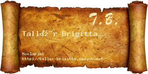 Tallér Brigitta névjegykártya